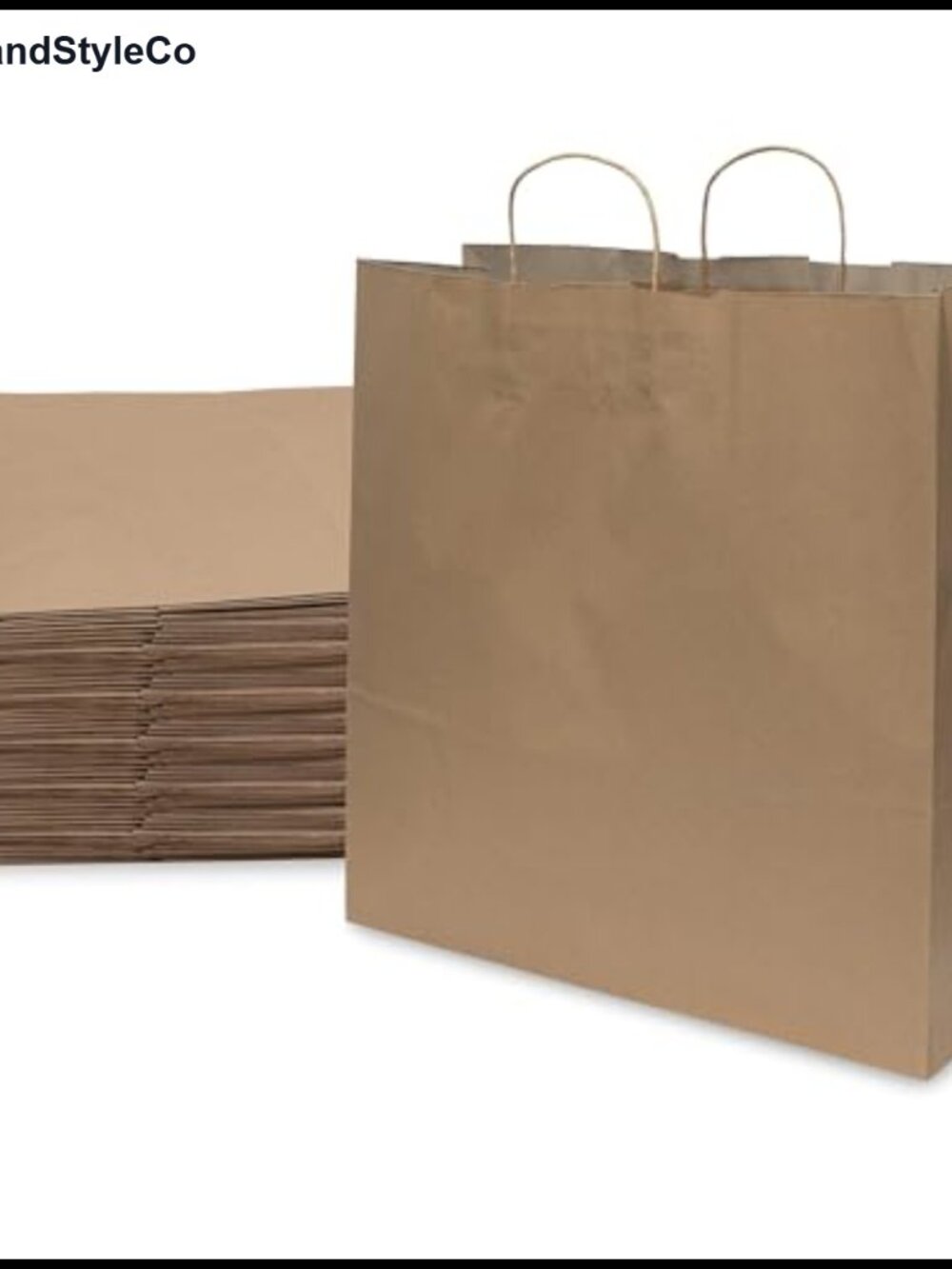 Heavy Duty Large Kraft Paper Bags with Handles 100 Pack